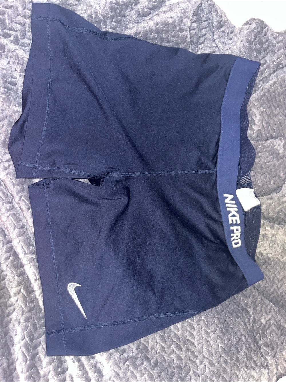 Nike Navy and White Pro Logo Training Shorts
